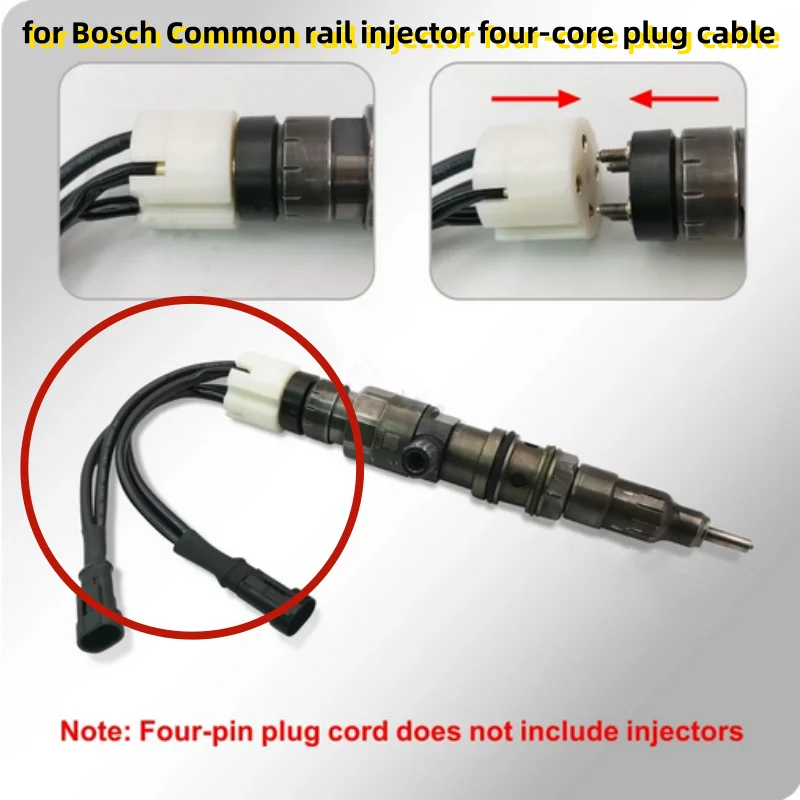 

1PC 4 Pin CRIN Diesel Fuel Injector Connector Plug Wirng Harness Cable For Bosch Common Rail Injectors Connecting Cables Cord