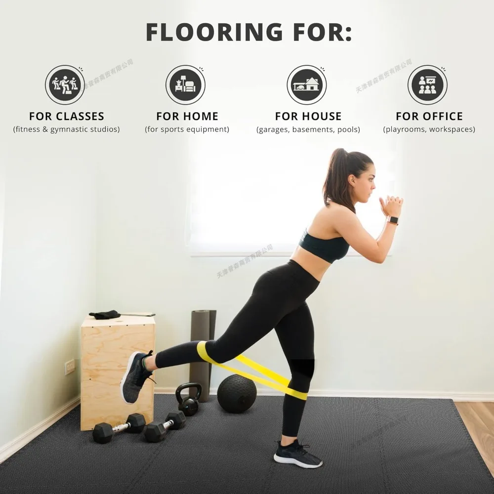 10Pcs Gym Floor Mat EVA Foam Puzzle Gym Mat Interlocking Foam Floor Tiles for Home Gym Play Workout Garage Kitchen Flooring
