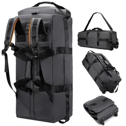 Foldable Wheeled Travel Bag Outdoor Camping Hiking Car Duffle Bags Luggage Moving Handbag Large Sport Fitness Storage Backpack