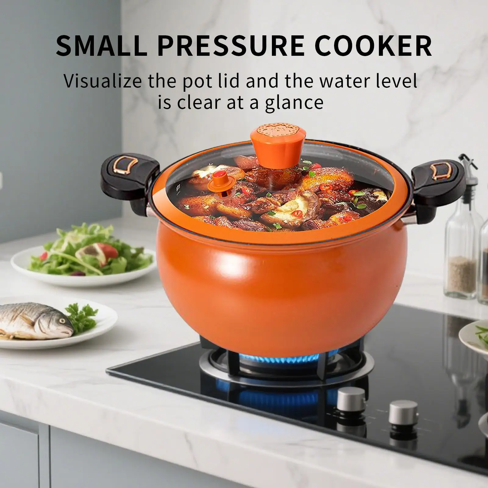 Non Stick Pots Large Deep Cookware With Visible Lid Induction Pot Saucepan With Handles For Gas Ceramic Food Preparation