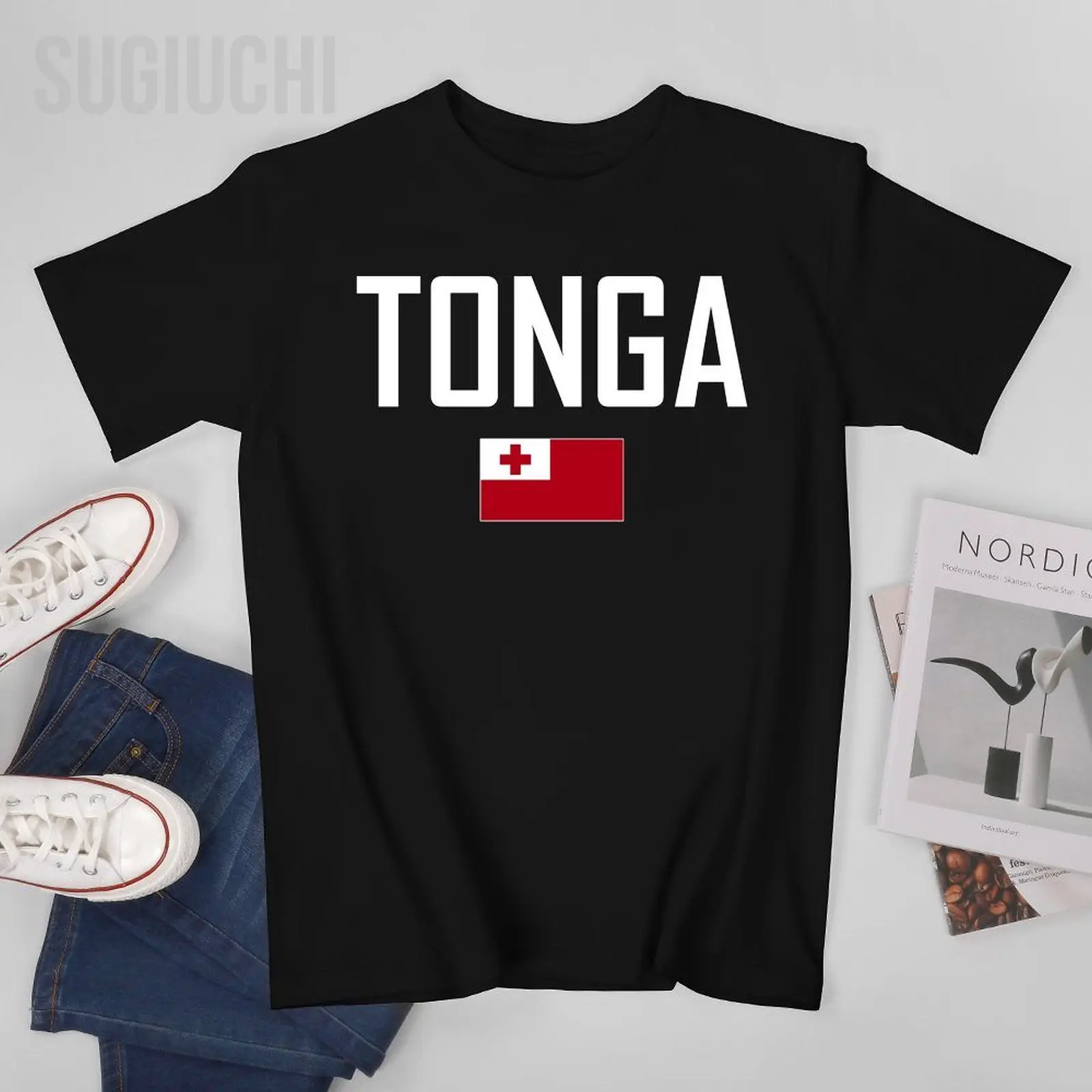 Unisex Men Tshirt Tonga Flag And Font Tees T-Shirt O-neck T Shirts Women Boys 100% Cotton Clothing More Color