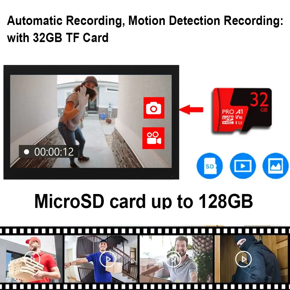 HD 1080P 2-Draht 7/10 Zoll Touch-Monitor WLAN-Gegensprechanlage Video-Türklingel-System für Zuhause Tuya Smart Life APP – Detail 15