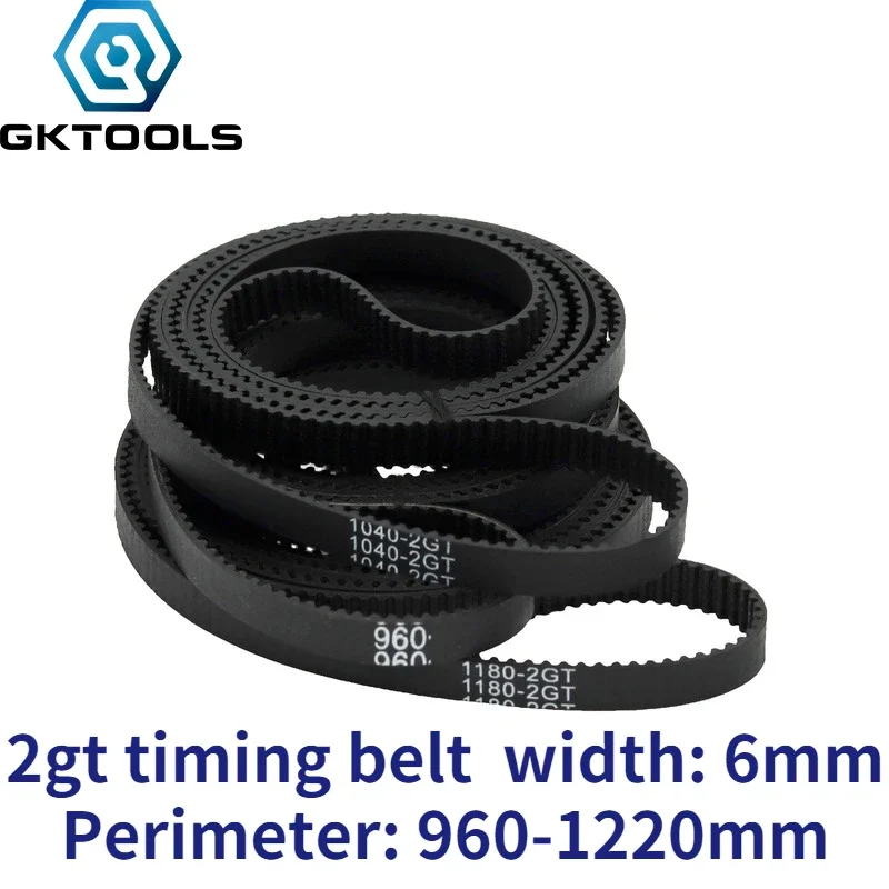 GKTOOLS C-15 3D Printer GT2 6mm Closed Loop Rubber 2GT Timing Belt Length 960 976 1000 1040 1100 11440 1164 1180 1210 1220 mm