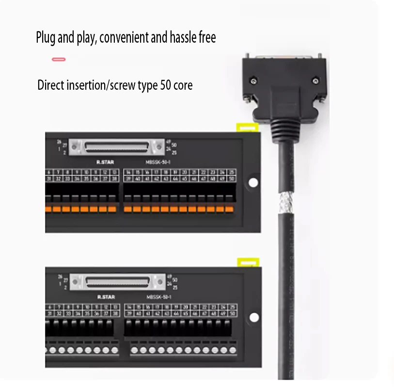 Imagem -02 - Mitsubishi Servo Cn1 Delta Scsi Terminal Block Linha de Conexão 50 Núcleo Pin p Adaptador Linha Yaskawa Panasonic Driver