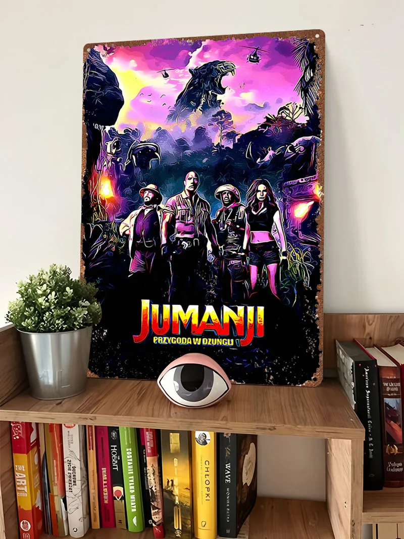 Jumanji مرحبا بكم في يونيو ملصق لعبة صفيح تسجيل ألعاب غرفة الديكور علامات معدنية مخصصة لتزيين غرفة الألعاب #4