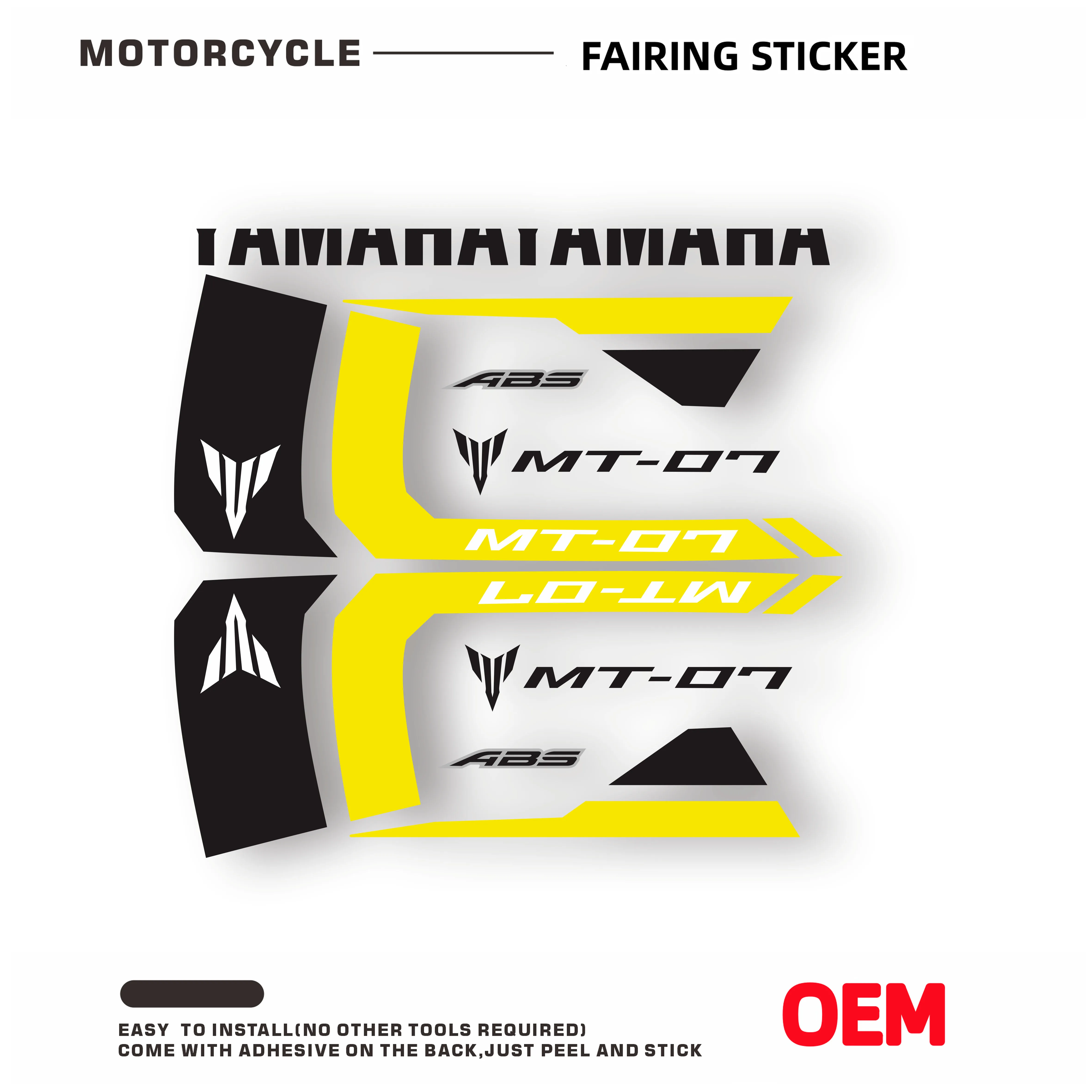 Motorcycle Full Car Fuel Tank Sticker Decal Customized In Multiple Colors mt07 LOGO New For yamaha mt-07 mt07