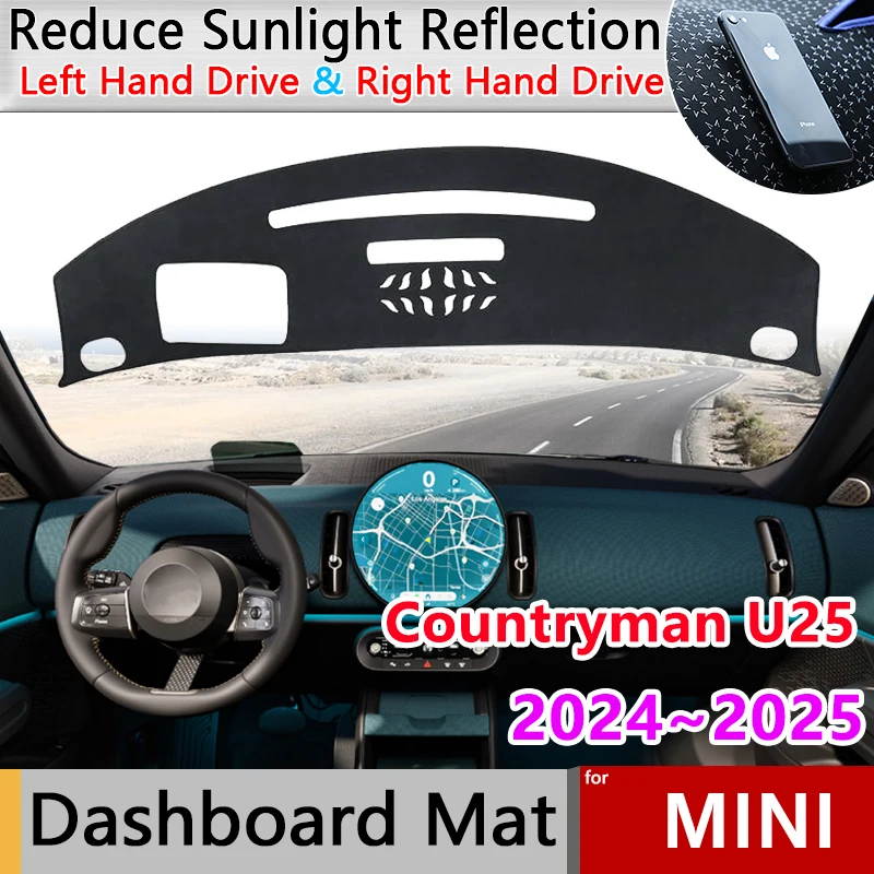 

Накладка на приборную панель автомобиля для Mini Countryman U25 2024 2025 2026, противоскользящий коврик, солнцезащитный коврик, ковер для Dashmat, автоаксессуары