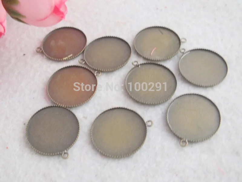 Wholesale 500pcs Round Antiqur Bronze 20mm Pendant Base Blanks Findings