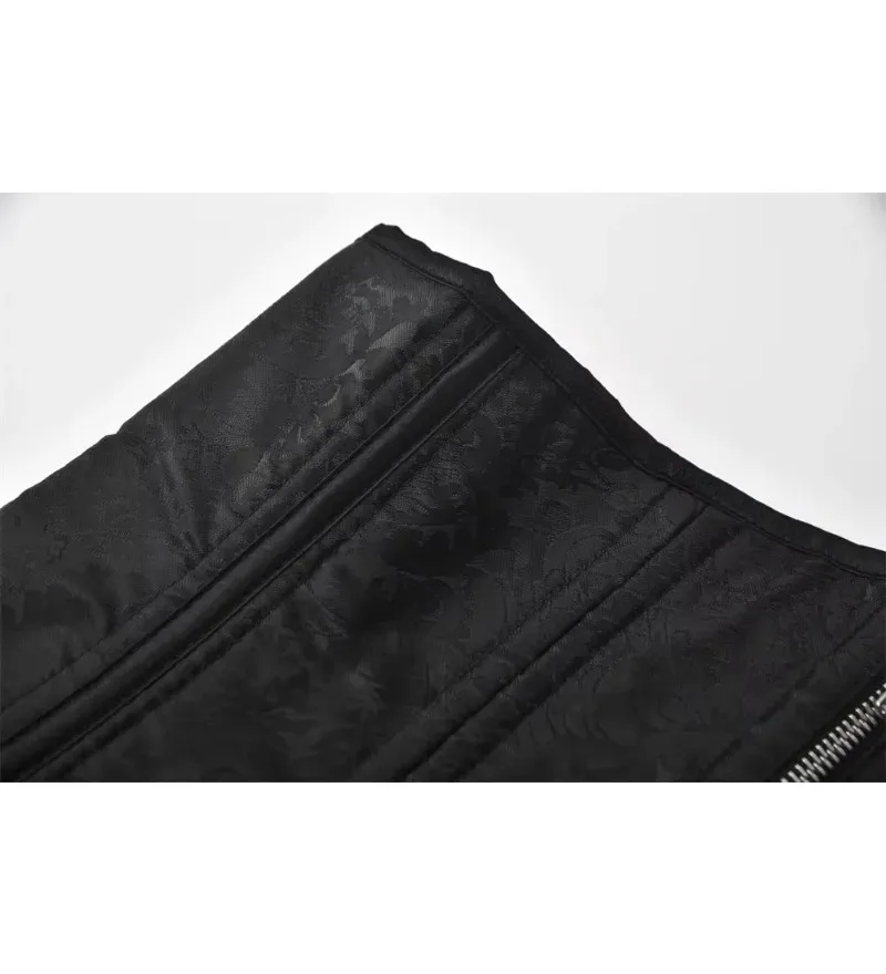 Black Woman Zippper Sexy Underbust Corset Steel Boned Waist Trainer Shapewear Plus Size Corsets And Bustiers Gothic - Image 5