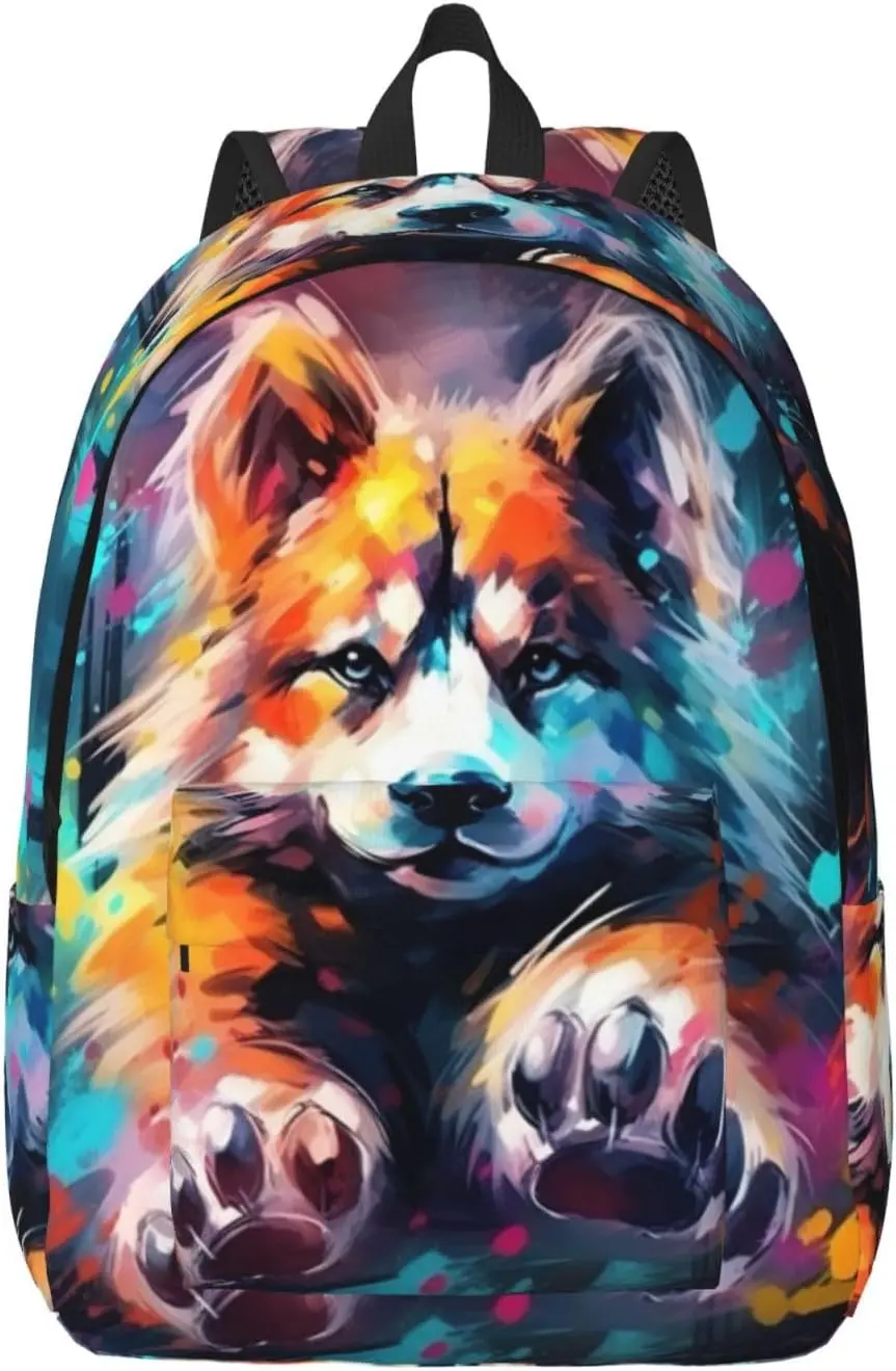 

Dog Animal Pet Paw Fashionable canvas backpack, lightweight casual, fit for multi-functional daily travel bags