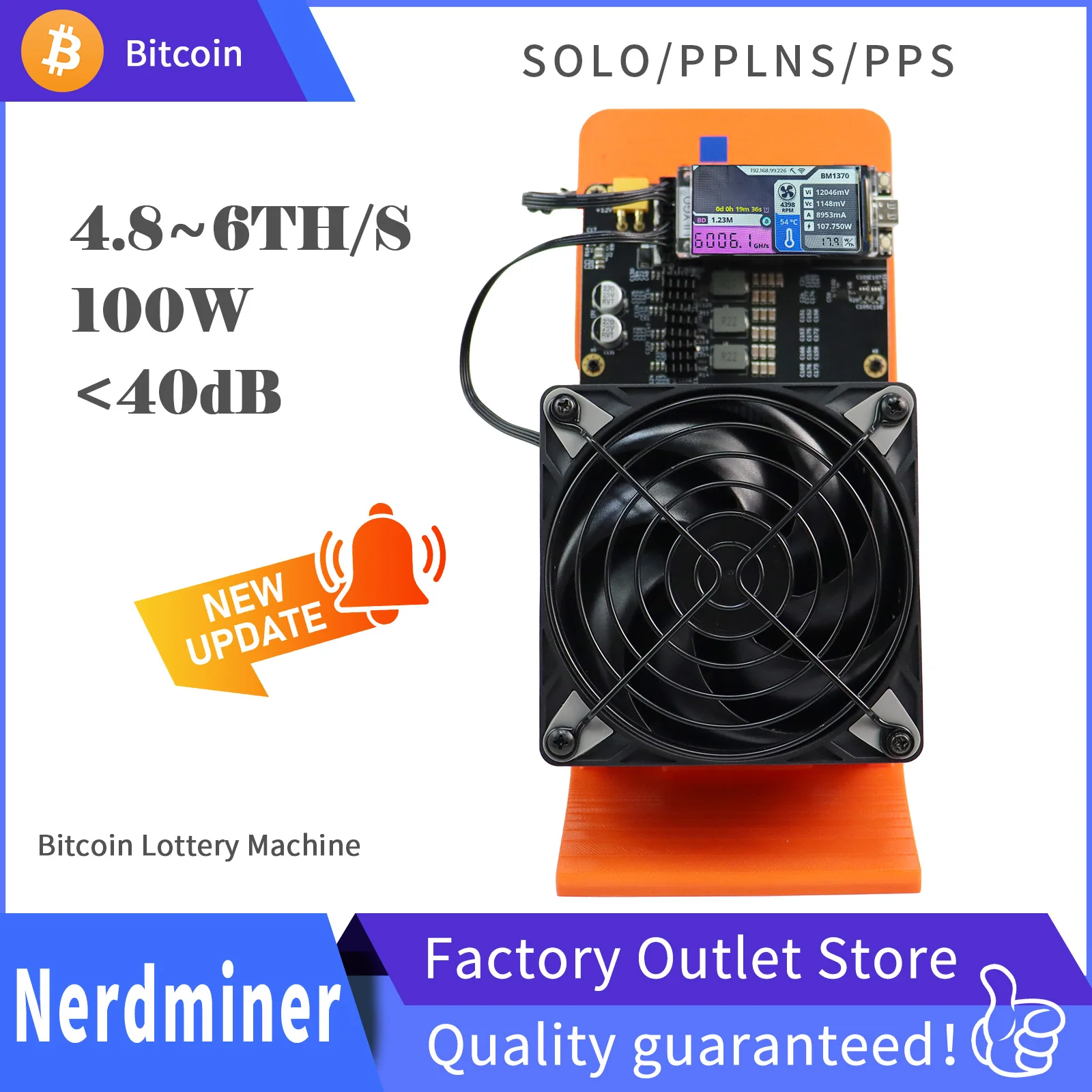 

Bitaxe btcnerdqaxe++Rev6.1 6TH/s ASIC Bitcoin Miner - 100W, с двумя вентиляторами, для соло-майнинга BTC, 2.4G WiFi, Open-Source, высокая эффективность
