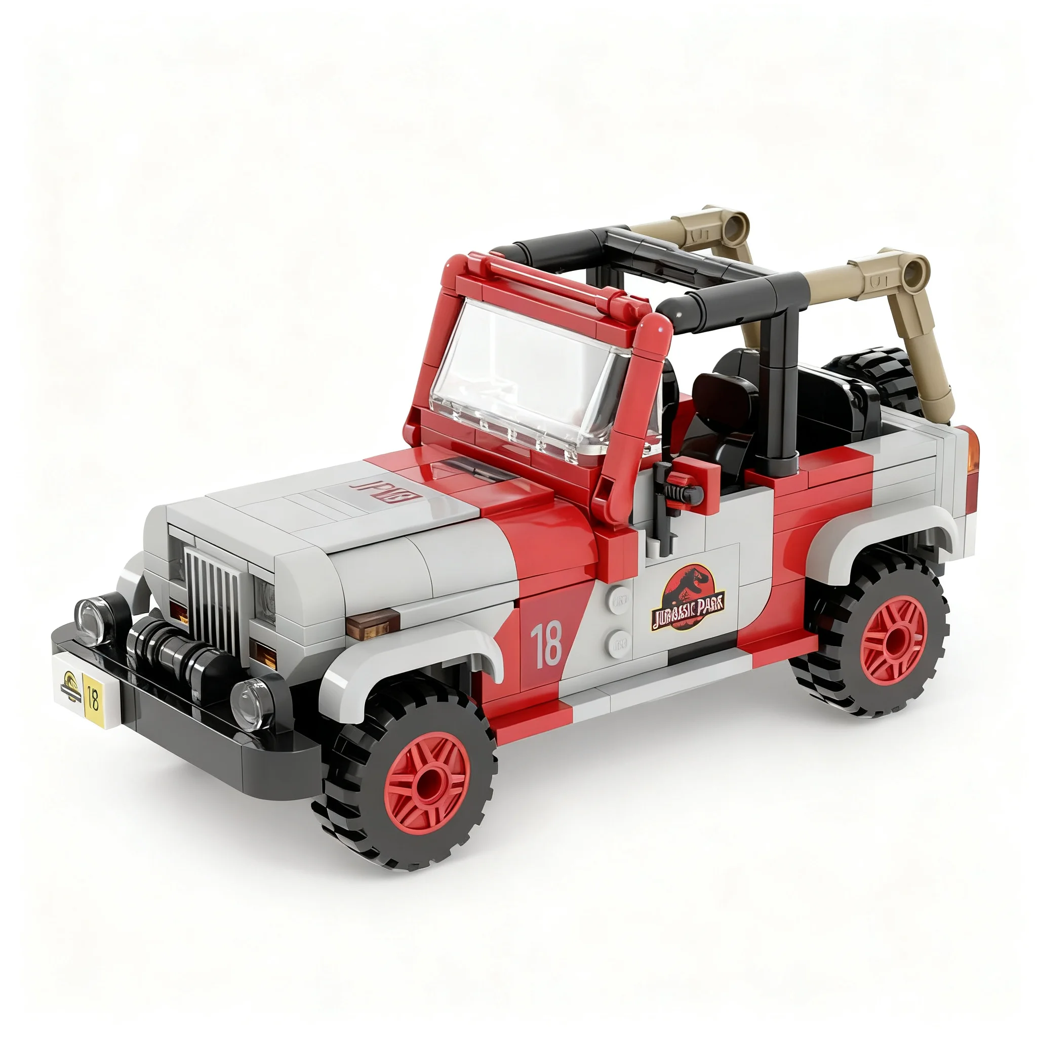 399pcs MOC Jurassices 258988 - Jurassic Park Jeepes Wranglered 2.0 Model Christmas Gift DIY Room Decoration Tabletop Ornament
