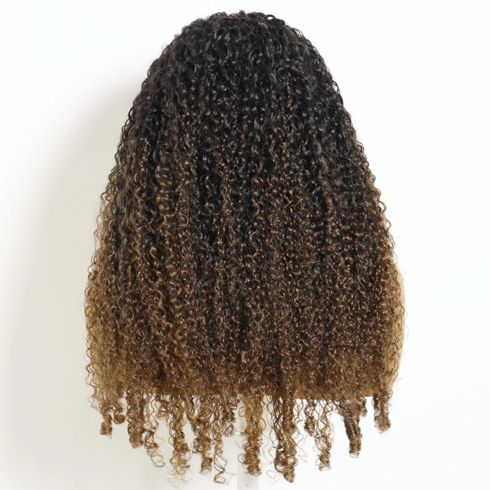 UNice Chestnut Brown Ombre Burmese Curly Headband Wig & Half Wig 2-In-1 Beginner Friendly 100% Human Hair Wigs 150% Density