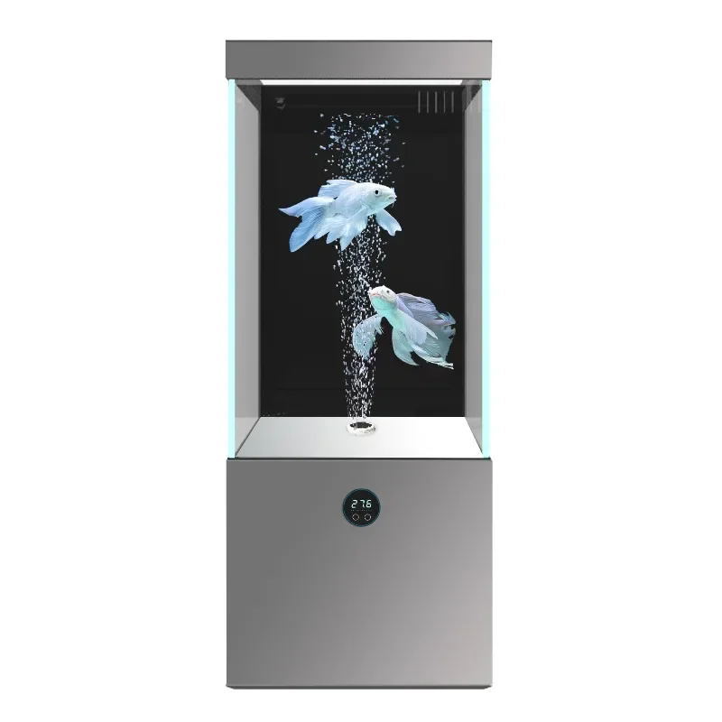 

Jinjing ultra-white glass fish tank, integrated living room with cabinet, household bottom filter, vertical intelligent