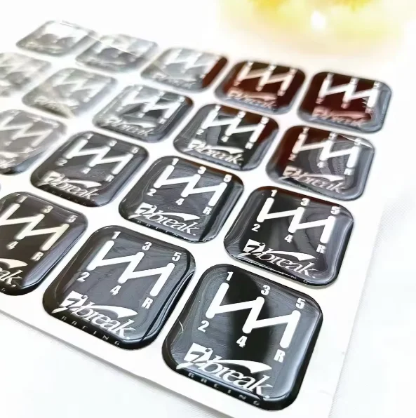 40pcs Custom waterproof strong adhesive 3D logo label printing round square epoxy resin dome sticker for product deco