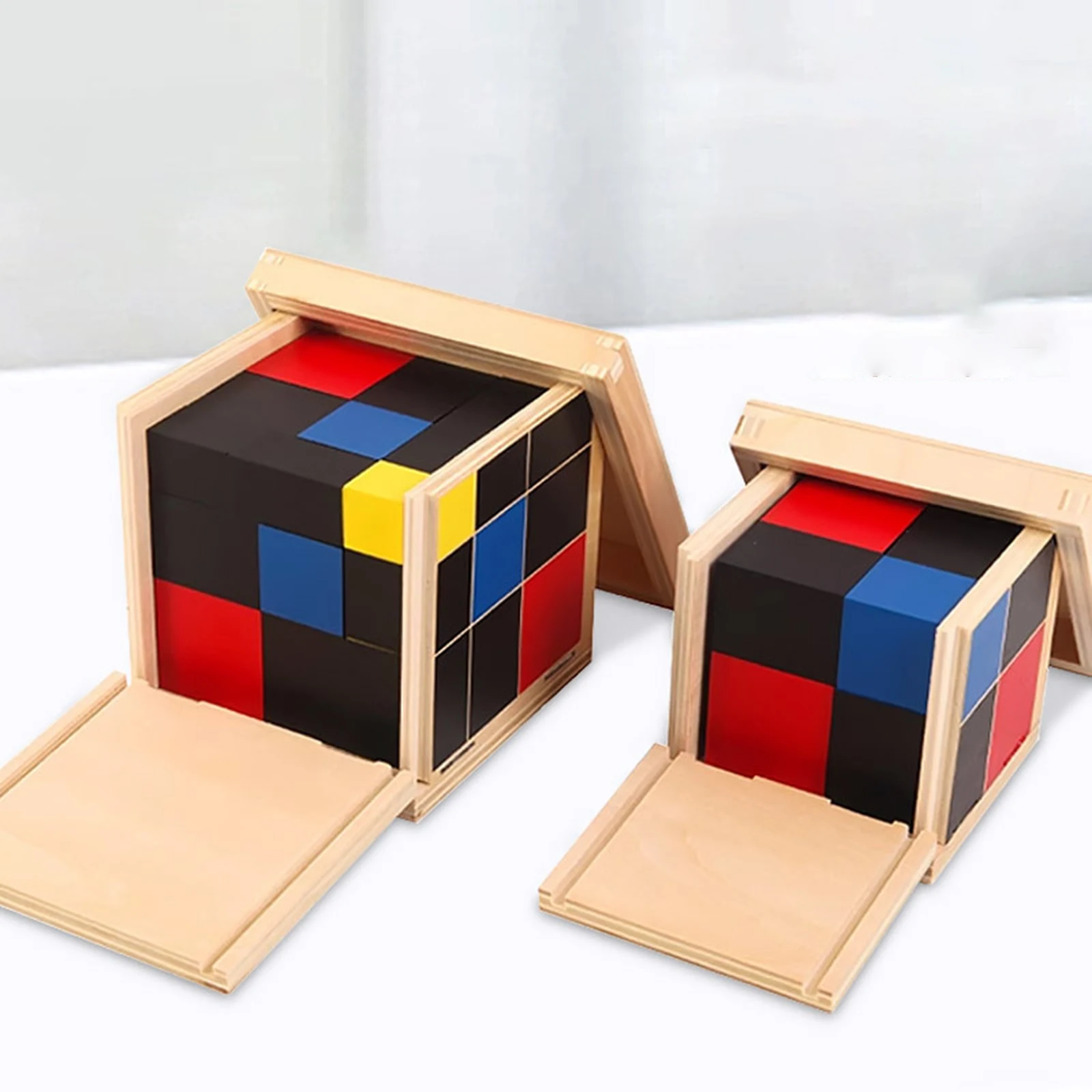 Wooden Cube Toy Early Educational Kid Math Learn Toys Preschool Early Learning Tool Toys for Boys Girls Toddlers Children Baby