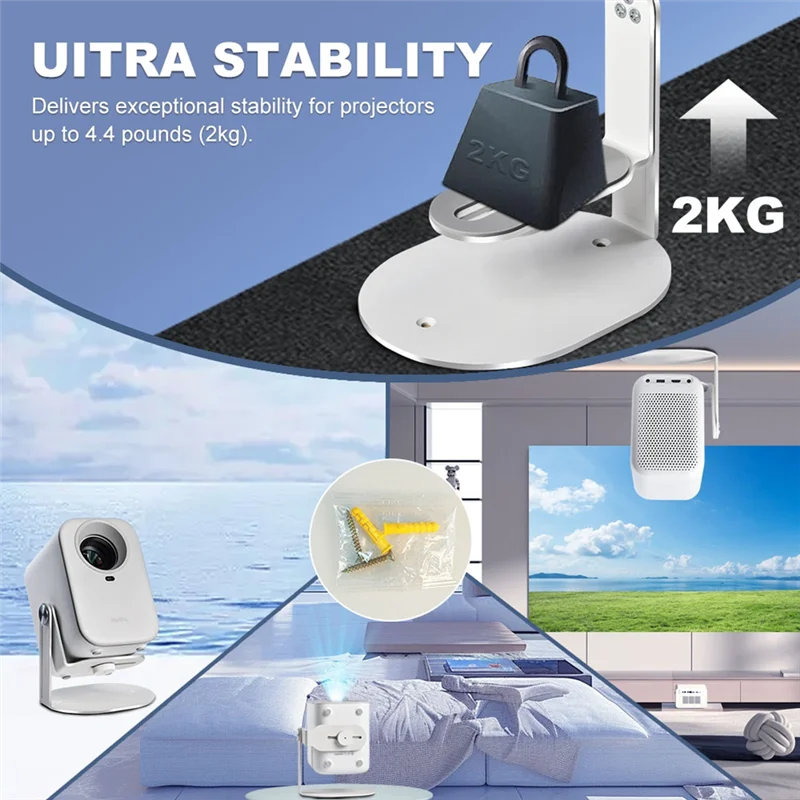 BTLIFE-Soporte Universal para proyector 3 en 1, soporte de suspensión de techo de escritorio para montaje en pared, 360 °   Soporte de rotación