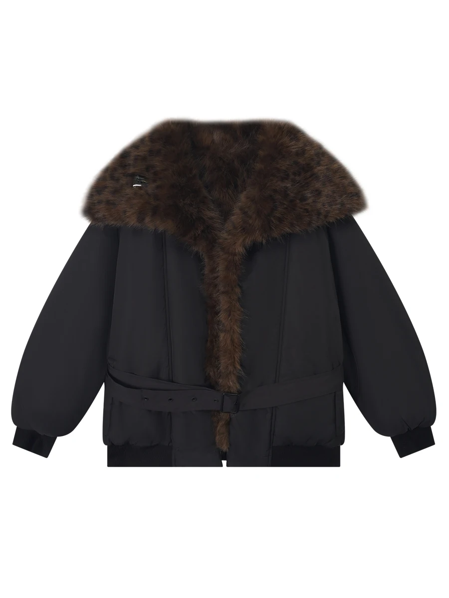 

IAMCPLUS 2025AW Double-Sided Wear Leopard Print Cotton Jaet Commute Sle Long Sve Zipper Closure Hooded Regular Fit