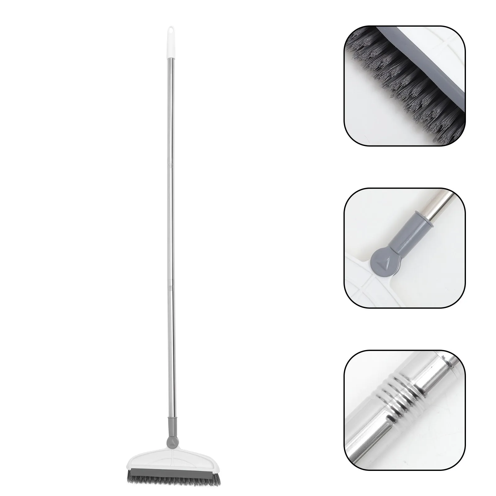 

Щетка для мытья пола в ванной с длинной ручкой, прочная, с нескользящей рукояткой, отверстием для подвешивания, удобная для хранения, для очистки швов