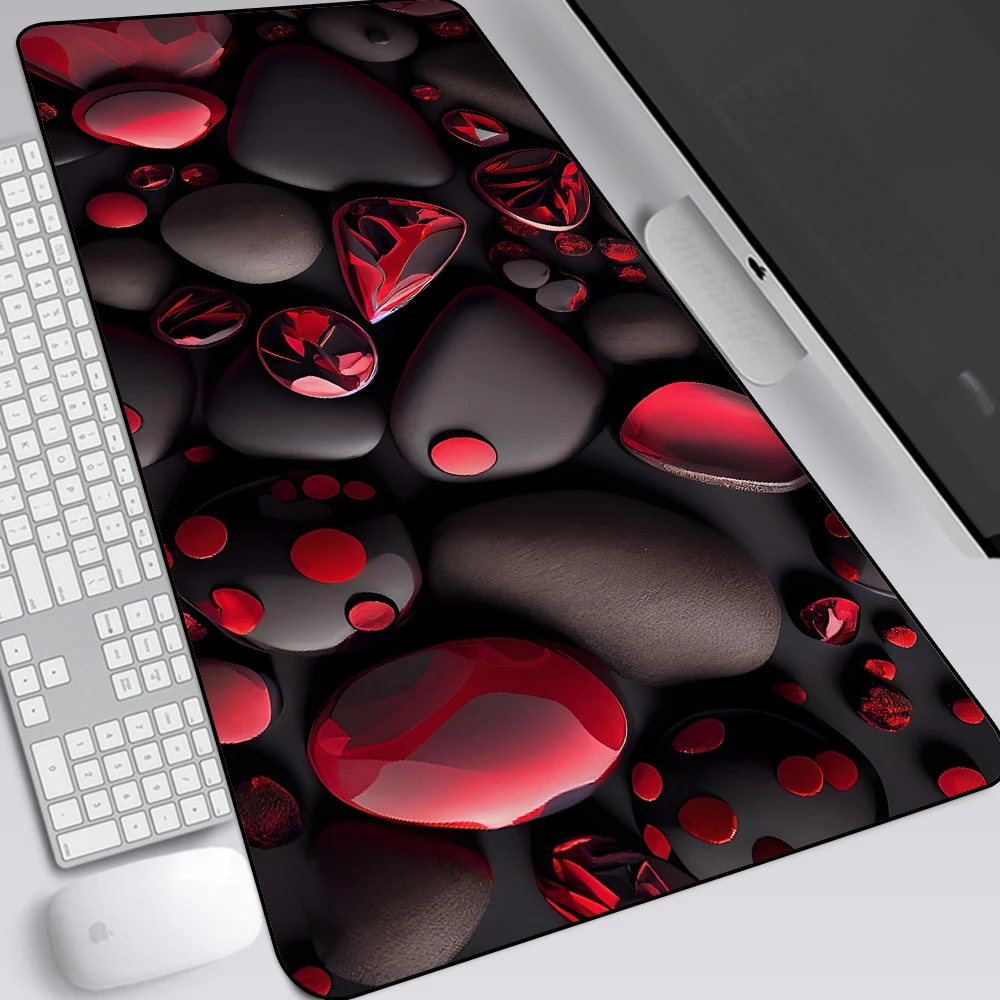 Red Black Stones Table Cushion Desk Gadgets Mouse Gamer Mouse Pad Mousepad Xxl Gaming Desk Pad Office Rug Office Table Carpet