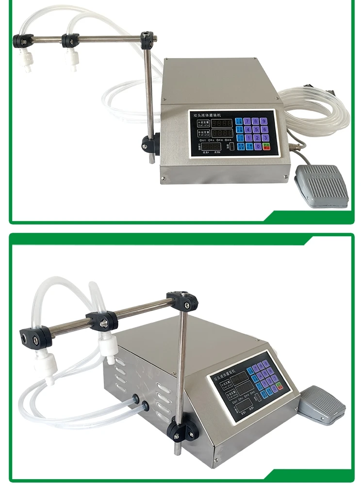 Para d11b cabeça dupla máquina de enchimento líquido licor leite bebida molho soja e vinagre água mineral manual automático