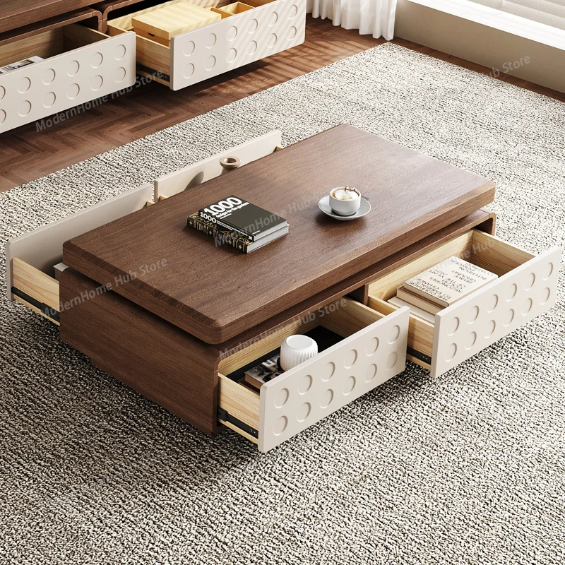 Designer Modern Coffee Table Luxury Storage Wood Decoration Side Table Moving Writing Dinner Mesas Bajas Living Room Furniture