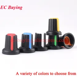 2-50 Stuks WH148 Potentiometer Knop Cap 6mm Asgat Wit Blauw Rood Geel Groen Oranje Voor Rotary Taper Potentiometers Encoder