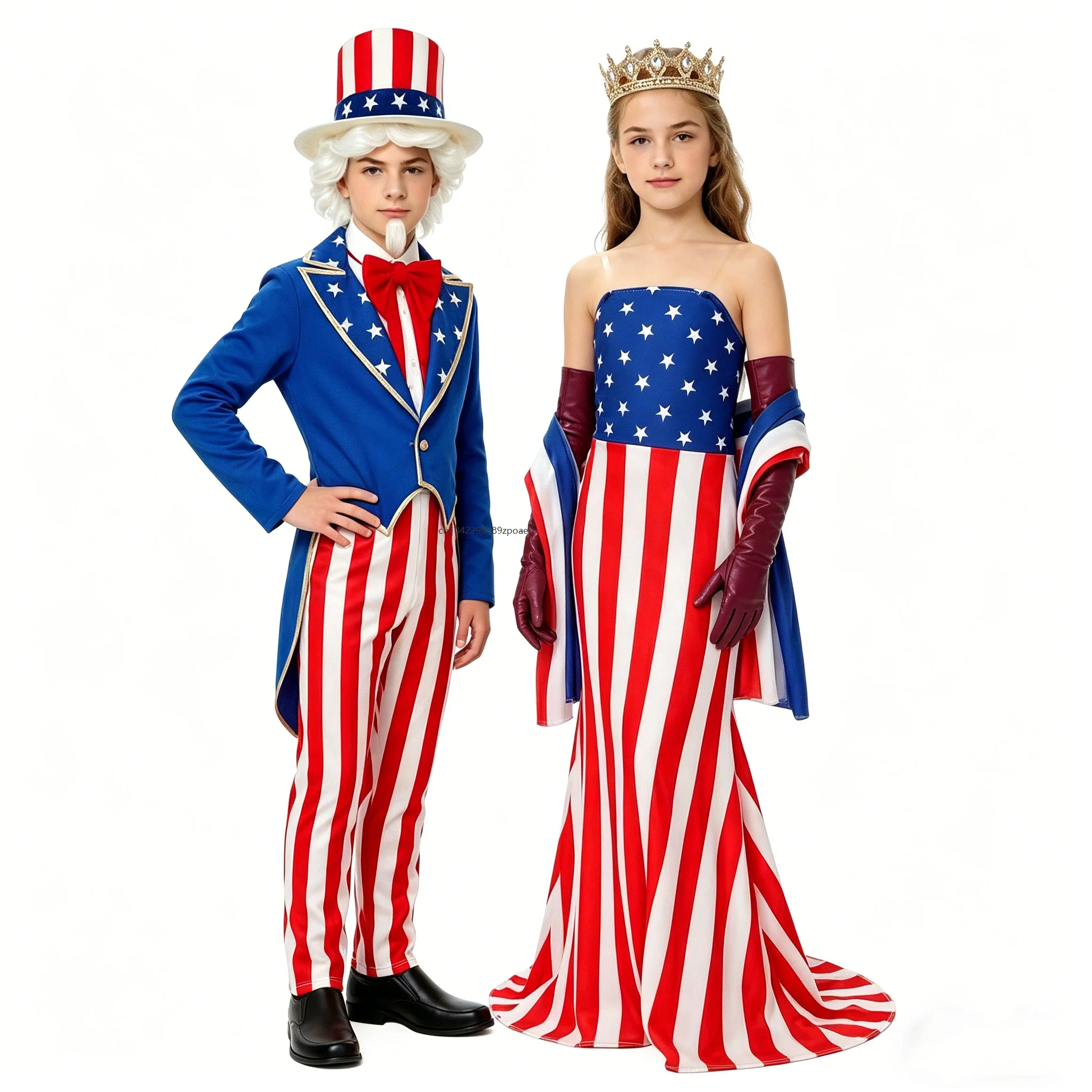 

American Independence Day Enfant Costume Niño Uncle Role Play Outfit Halloween Patriotic Performance Dress New 2026