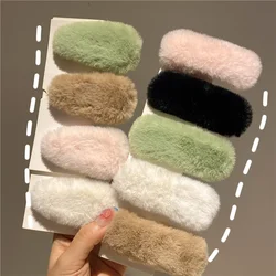 Pinza de pelo de felpa para niña, pasador de pelo roto, accesorios para el cabello, estilo coreano, Invierno