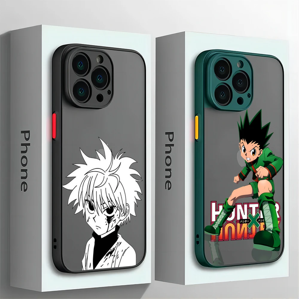 Классический чехол для телефона HUNTER Killua Gon в стиле аниме для iPhone 15 14 13 12 11 Pro Max X XR XSMax 7 8 Plus, матовая прозрачная задняя крышка