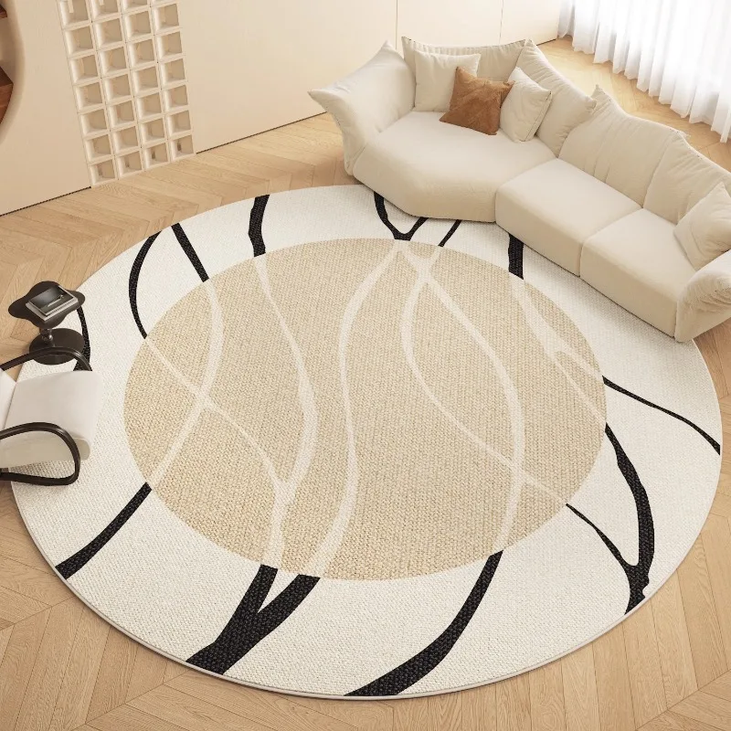 

Round Living Room Carpet Modern Light Luxury Art Bedroom Rugs Large Area Fashion Home Decoration Coffee Table Sofa Mats Alfombra