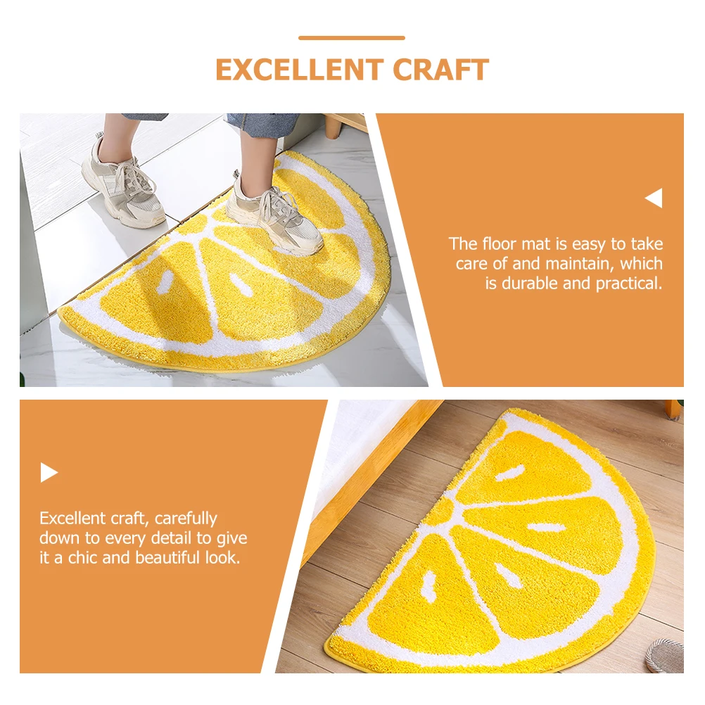 

Thickened Fruit Carpet Front Door Mat Kitchen Decor Small Rug Entryway Yellow Child Floor Mats Easy Maintenance