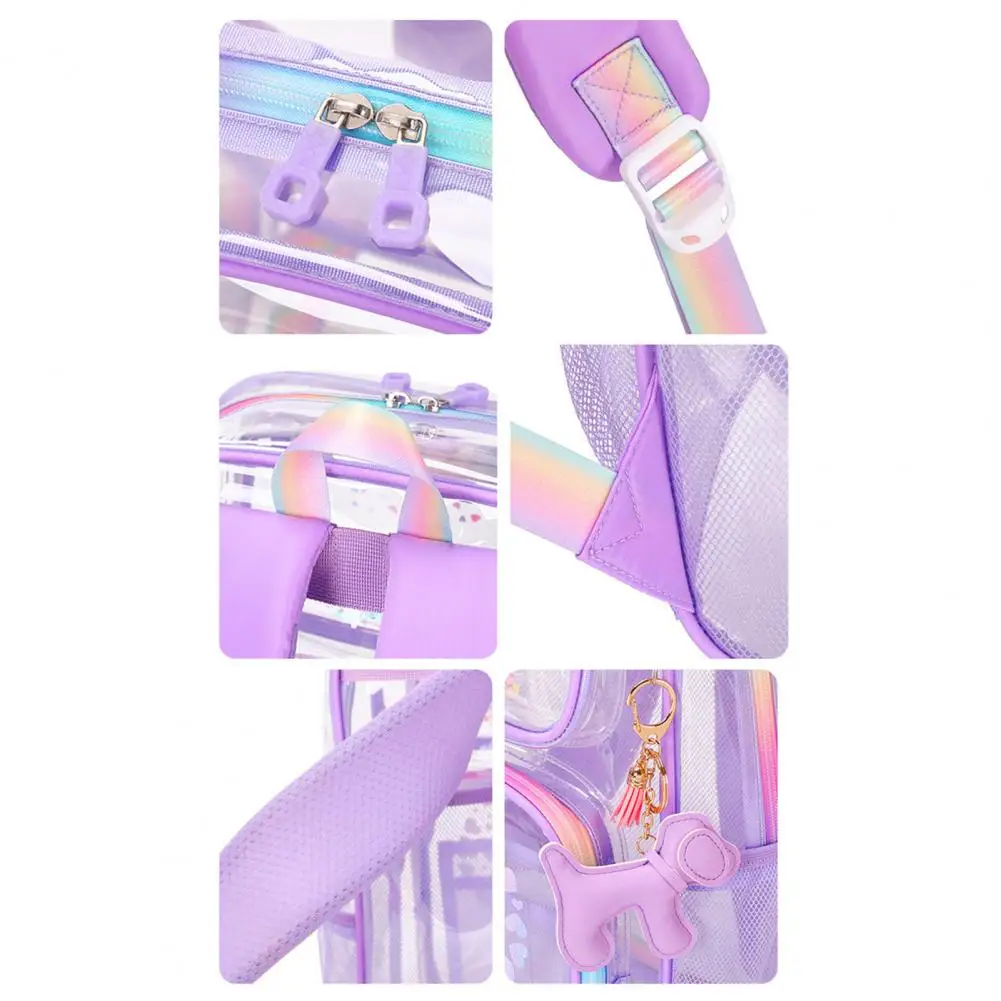 Transparent Backpack for School Waterproof Backpack Waterproof Backpack with Love Heart Prints Main Compartment Front for Boys