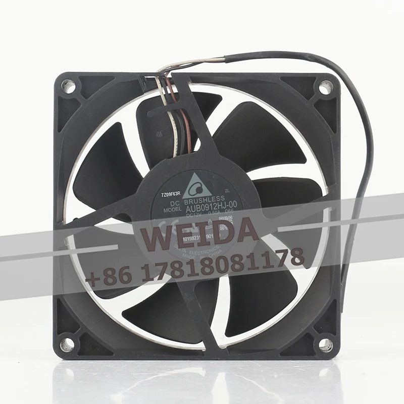 Delta 9025 9CM 12V 0.50A AC EC AUB0912HJ-00 D66 3-wire 90X90X25MM projector silent fan
