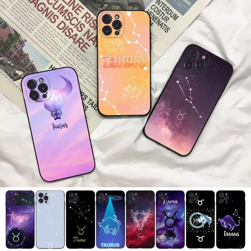 Constellation Taurus Phone Case For iPhone 8 7 6 6S Plus X SE 2020 XR XS 14 11 12 13 Mini Pro Max Mobile Case