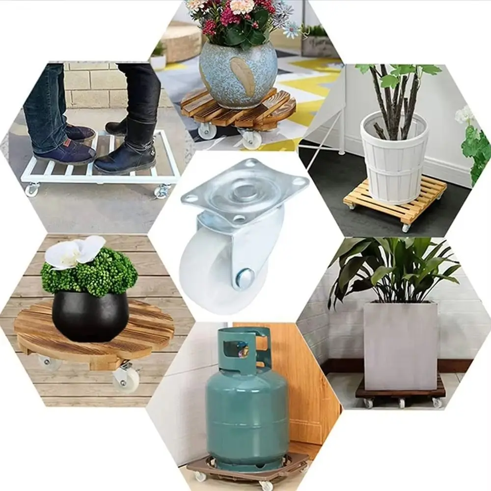 1/2/4Pcs Heavy Duty Caster Wheel White Nylon Rubber Furniture Carts Furniture Roller 360 Degree 1/1.25/1.5/2/2.5/3inch