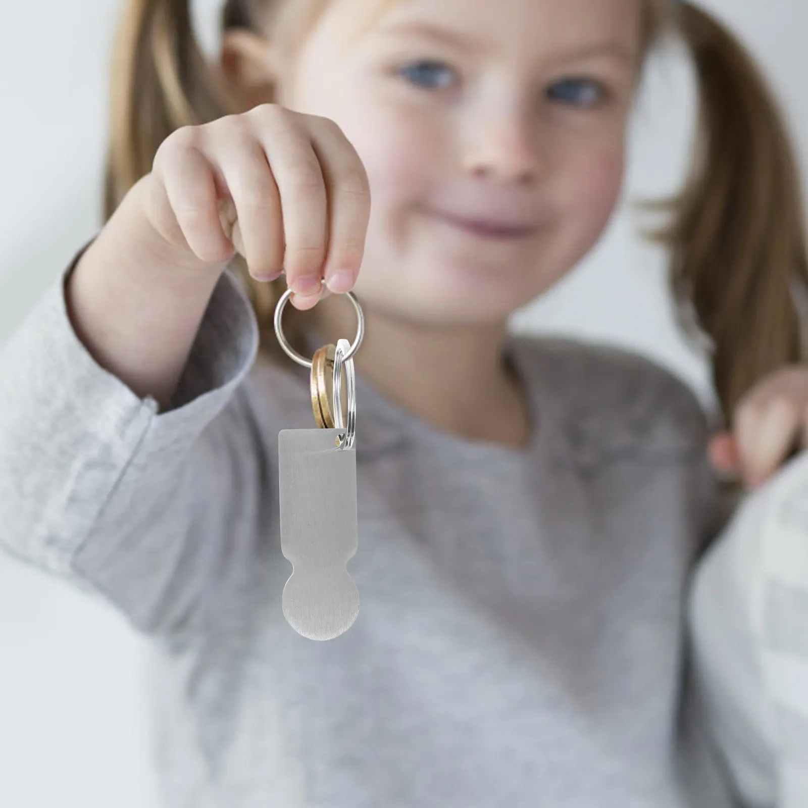 Blank Stainless Steel Shopping Trolley Token Keychain DIY Heat Transfer Sublimation Trolley Release Pendant Portable Lightweight