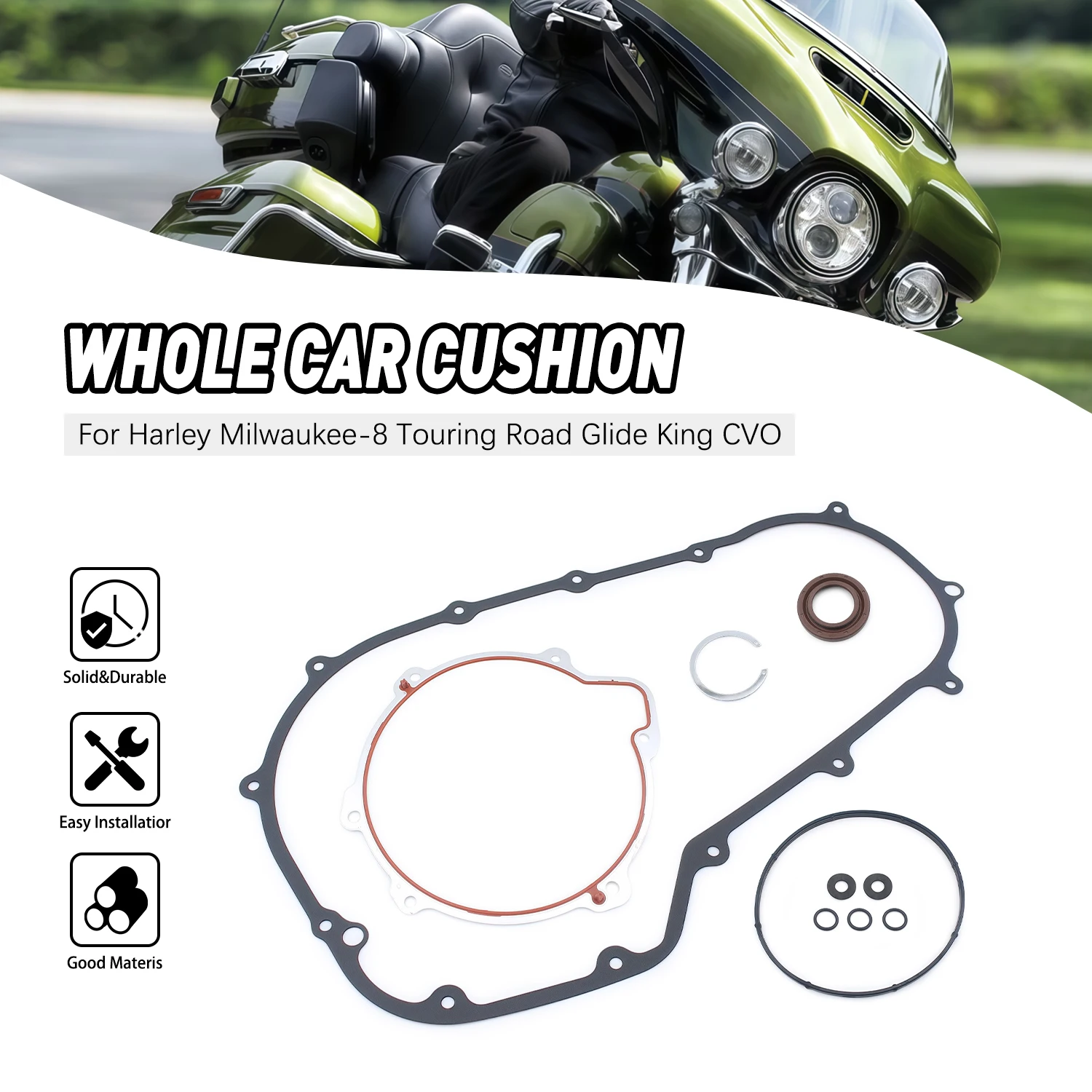 

Clutch Primary Cover Gasket Kits For Harley Milwaukee-8 Touring Road Glide King CVO 2017 2018 2019 2020 M8 Touring Motorcycle