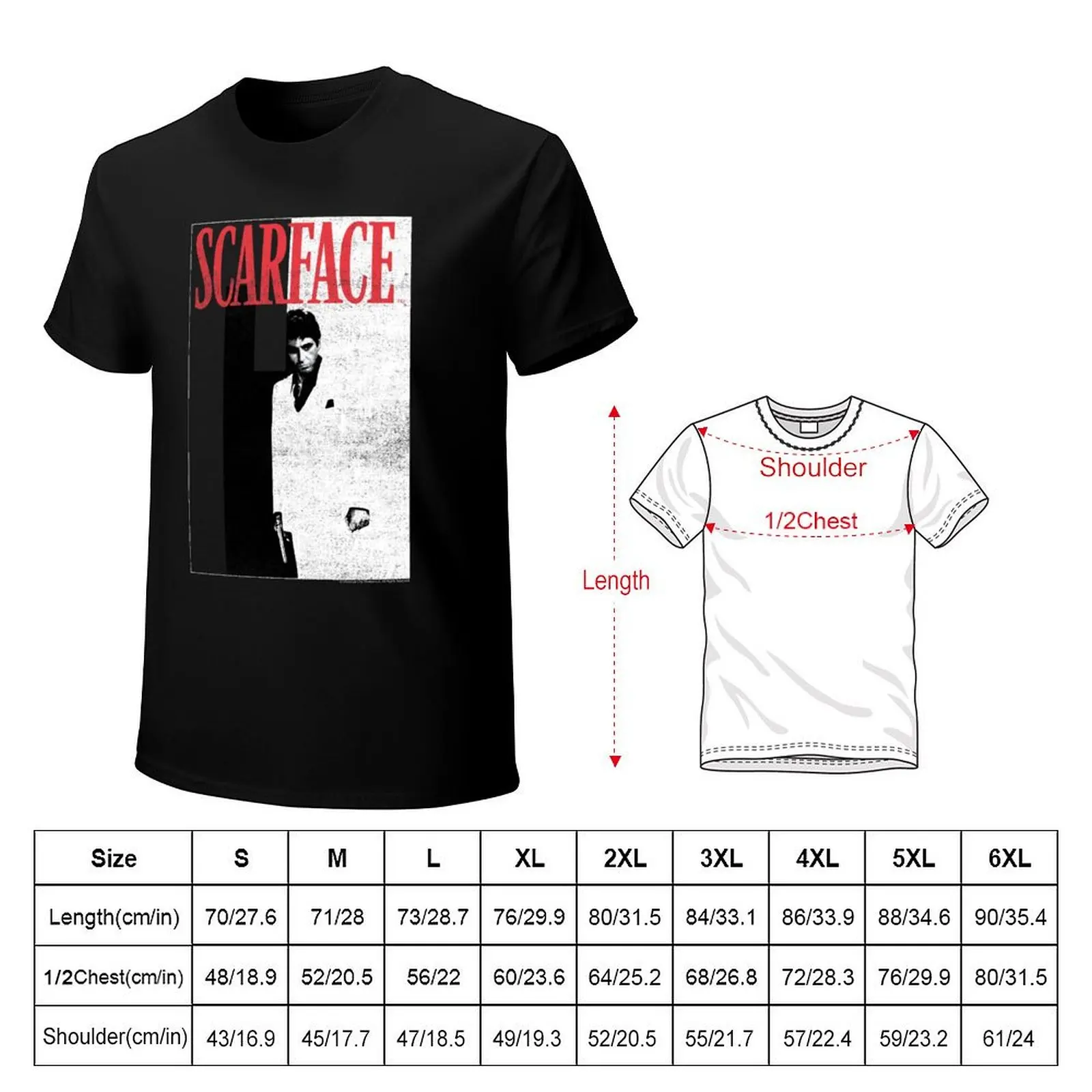 Scarface Two-Toned Movie Poster T-Shirt Standard Fit Solid Tee Shirt