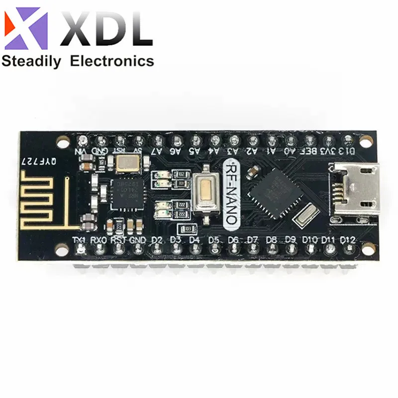 Nano V3.0, Micro USB Nano Board ATmega328P QFN32 5V 16M CH340 for Arduino ,with NRF24l01+,2.4G wireless,Immersion Gold