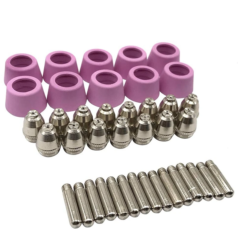 ABRE-40Pcs Plasma Cutter Torch Consumables Electrode Nozzles Cups Kit For AG-60 SG-55 WSD-60 Fit CUT-60 LGK-60 Plasma Cutter