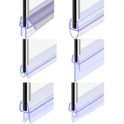 1M 6-12mm F U h Shape Glass Door Sealing Strips Silicone Rubber Window Glass Seal Strip Bath Screen Door Weatherstrip