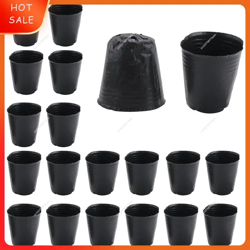 500Pcs Nursery Pot Plastic Plant Propagation Container Grow Bag Garden Supplies 8Cmx8cm A62X