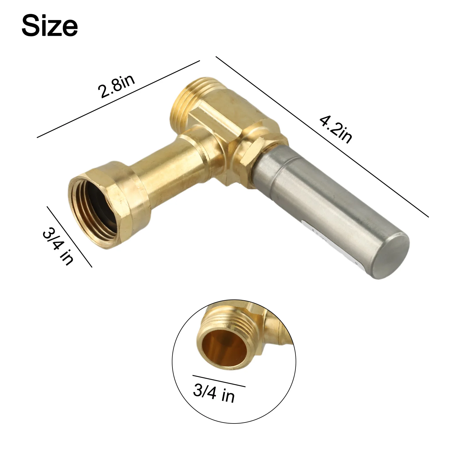 3/4 Inch NH Thread Copper Water Hammer Arrestor Compatible with Most Washing Machines ASSE 1010 250 PSIG Rated