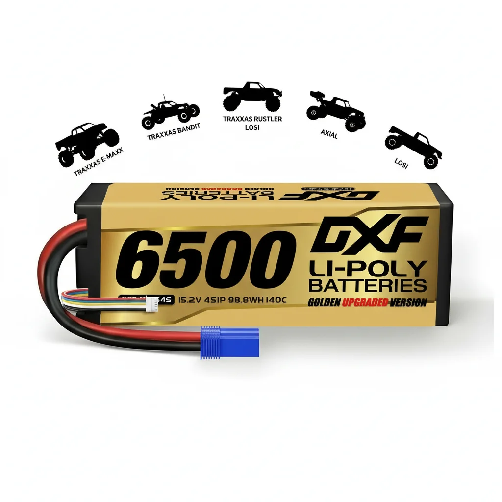 

Аккумулятор LiPo DXF 4S 15.2V 140C 6500mAh с разъемом EC5, жесткий корпус LCG для 1/8 багги, графеновых трюггеров, внедорожных автомобилей, лодок, грузовиков, гоночных моделей