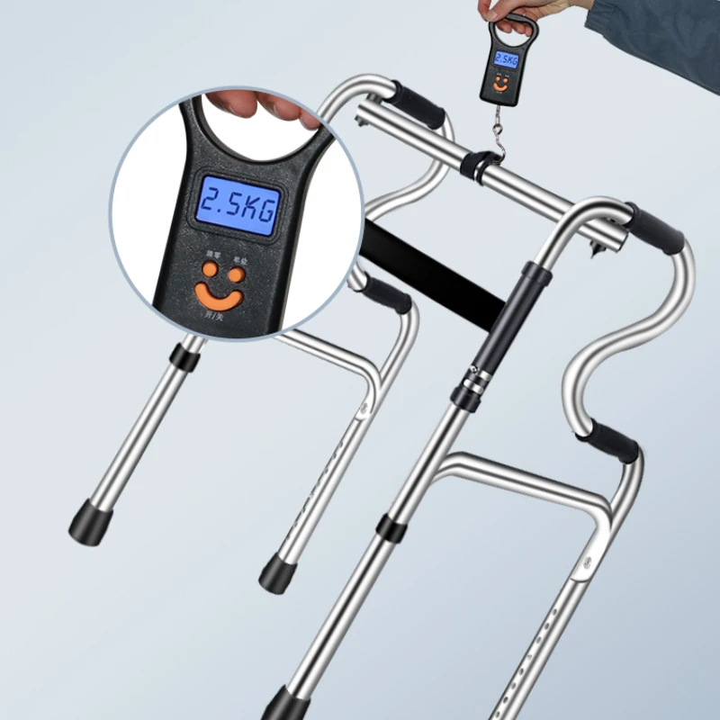 

Portable Elderly Crutches Stool Foldable Handheld Walker Non-Slip Four-Legged Walker Cane Chair for Seated Mobility