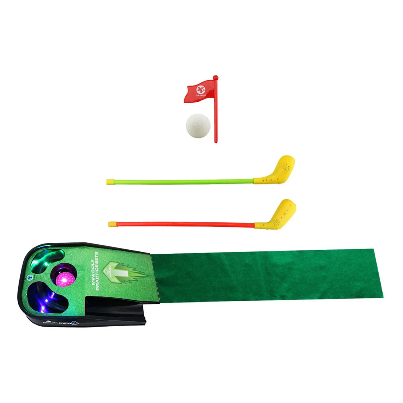 مجموعة جولف للأطفال الصغار مع حصيرة وضع، كرة واحدة، 2 أقطاب جولف ألعاب جولف لهدايا عيد الميلاد للأولاد والبنات من عمر 3-5 سنوات