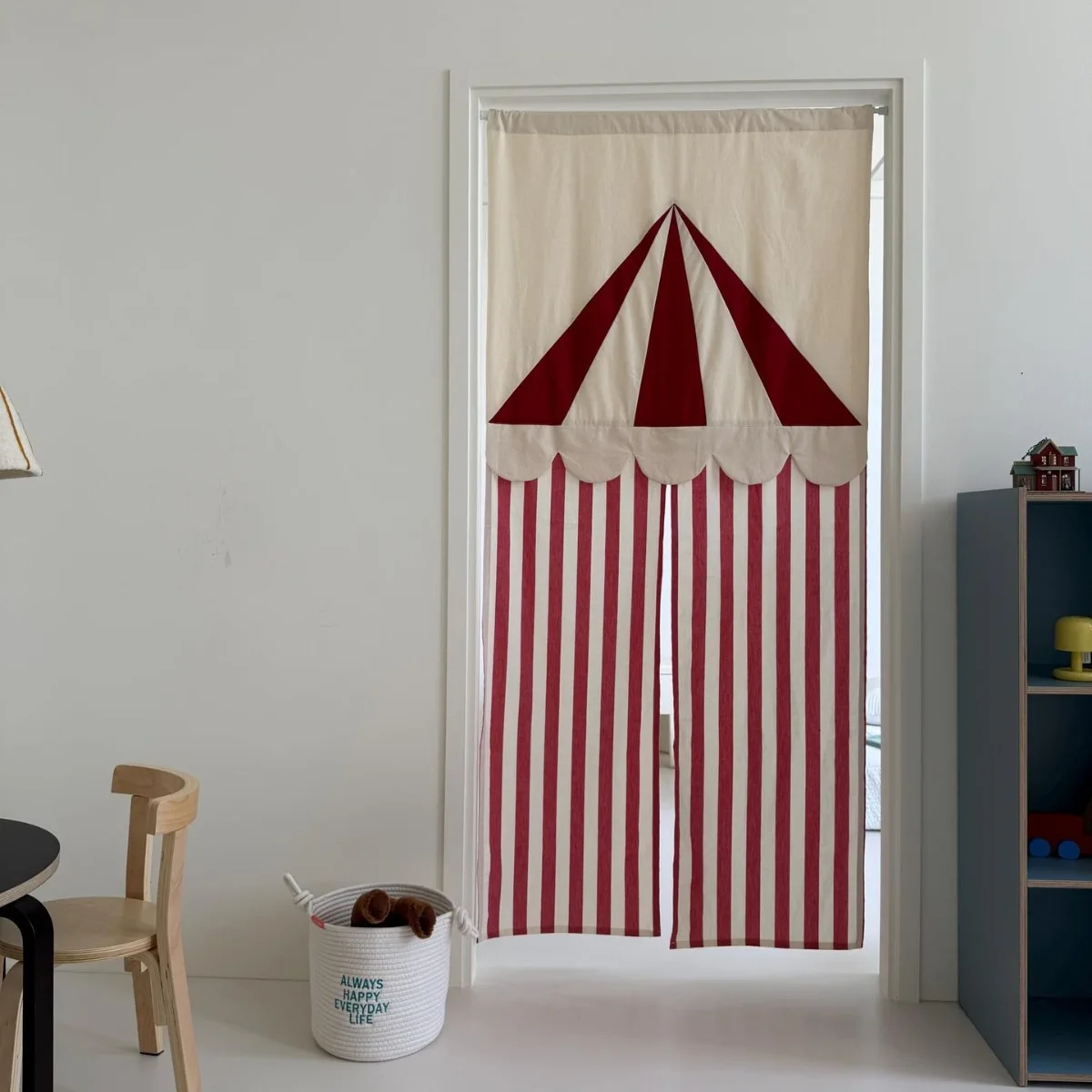 Korean Style Circus Tent Stripe Door Curtain Fabric Home Decor Partition Curtain Creative Home Use Door Curtain