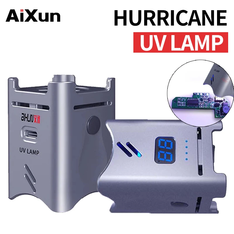 

Aixun UV LED Fan Curing Lamp Supports Type-C Charging for Mobile Phone Motherboard BGA Repair Cooling Green Oil Curing Lamp Tool