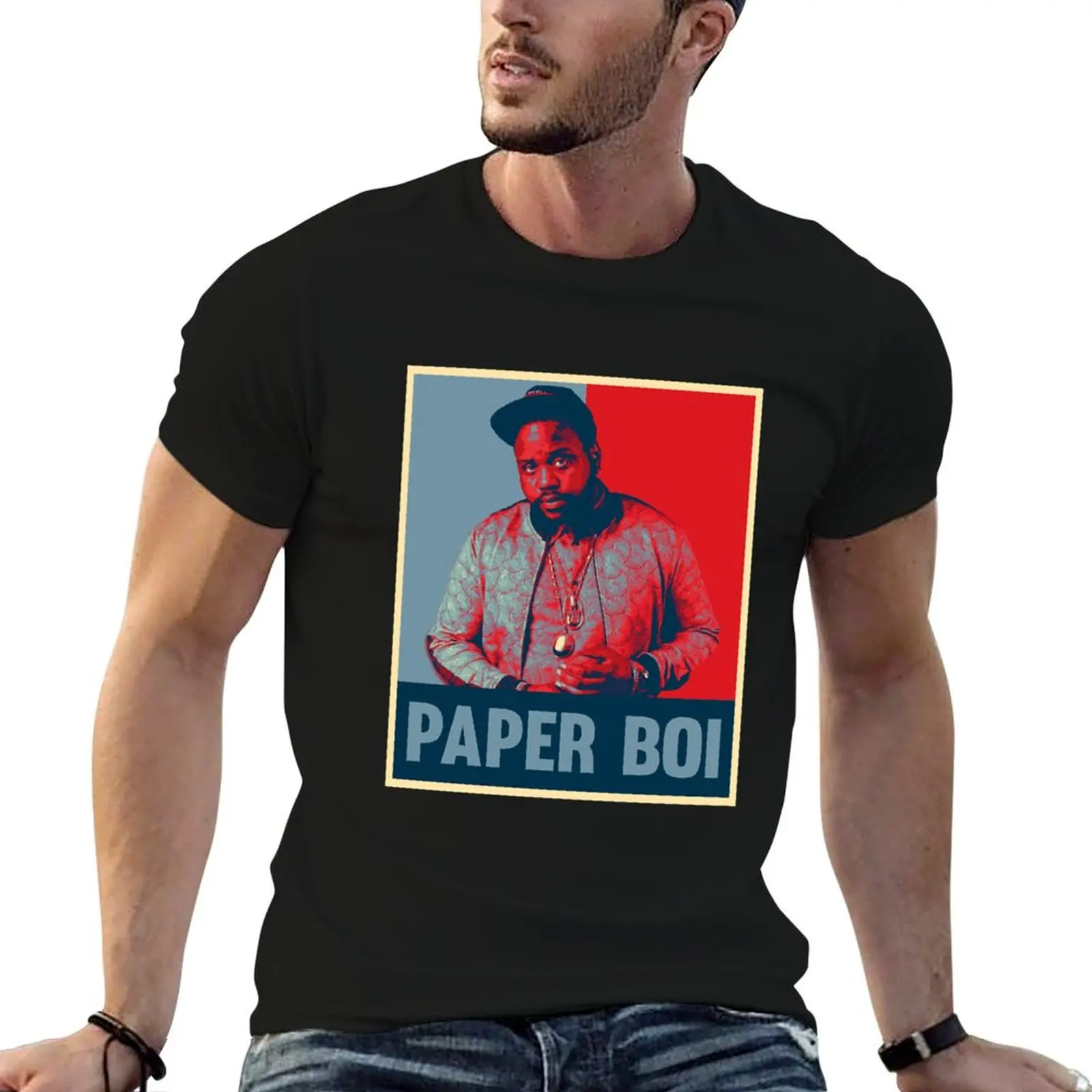 Paper Boi paper boi paper boi T-Shirt baggy shirts plus size tops t shirts for men pack